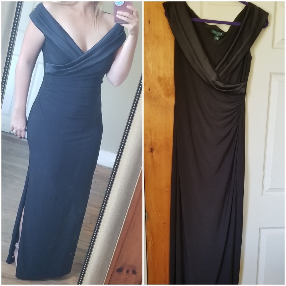 OLD HOLLYWOOD GLAM .. Black RL Evening Gown